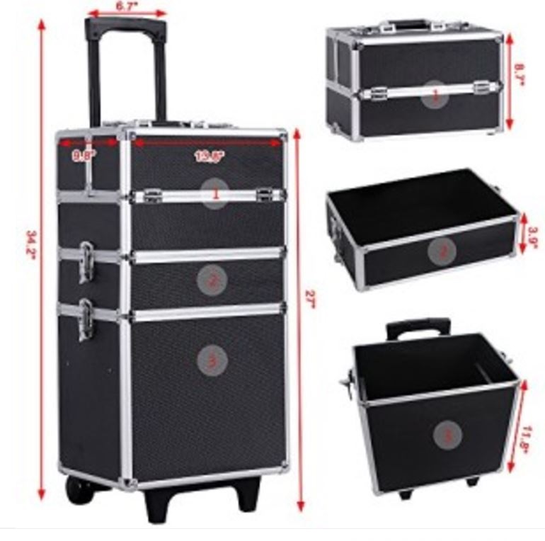 Detachable aluminum trolly case Black